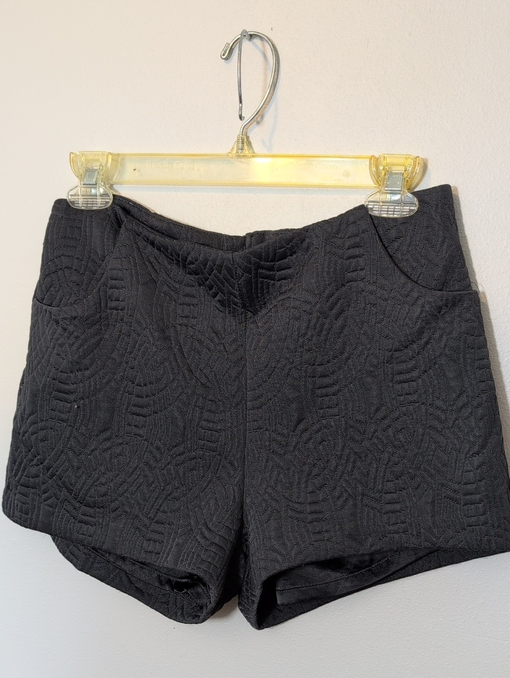 Black Textured Women’s Shorts